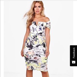 Floral Cold Shoulder Scuba Dress